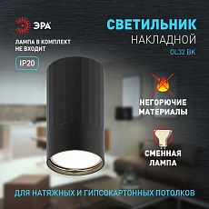 Настенно-потолочный светильник ЭРА OL32 BK Б0056376 3