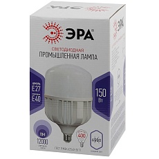 Лампа светодиодная сверхмощная ЭРА E27/E40 150W 6500K матовая LED POWER T160-150W-6500-E27/E40 Б0049106 2