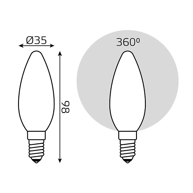 Лампа светодиодная филаментная диммируемая Gauss E14 9W 4100К матовая 103201209-D фото 2