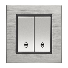 Выключатель двуклавишный проходной Vesta-Electric Exclusive Silver Metallic серебро FVK050307SER