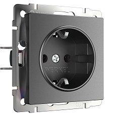 Розетка с заземлением Werkel графит W1171064 4690389194405 5