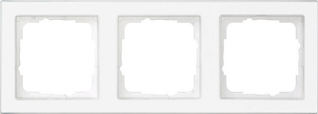 Рамка 3-постовая Gira E2 полностью надписываемая чисто-белый глянцевый 071322 фото 