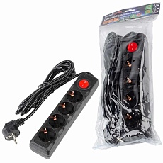 Удлинитель Uniel Ultra 4гн х 3м с/з S-GCU4-3B Black UL-00010023 1