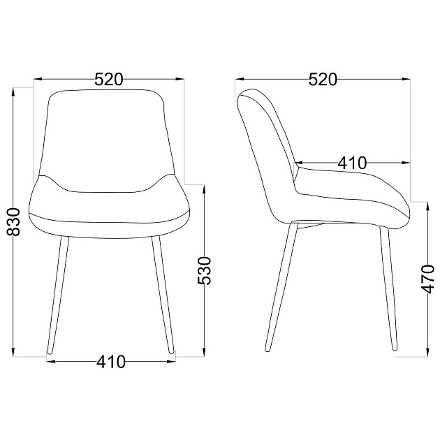 Кухонный стул AksHome Asrta светло-серый, велюр 70486 Фото № 2