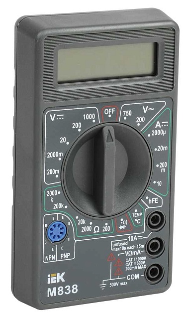 Мультиметр цифровой UNIVERSAL M838 IEK TMD-2S-838 Фото № 1