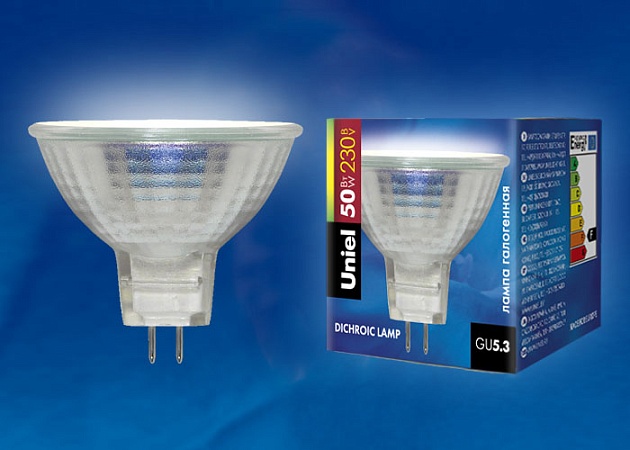 Лампа галогенная Uniel GU5.3 50W прозрачная JCDR-50/GU5.3 00485 фото 2