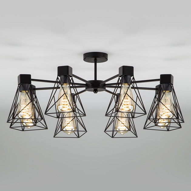 Потолочная люстра Eurosvet 70107/8 черный изображение 1 Потолочная люстра Eurosvet 70107/8 черный Фото № 1
