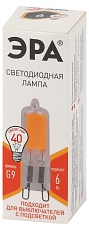 Лампа светодиодная ЭРА G9 6W 2700K прозрачная LED JCD-6W-GL-827-G9 Б0049085 1