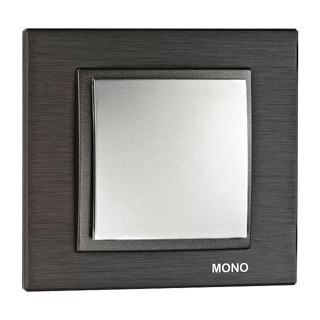Рамка 1-постовая Mono Electric Style Aluminium дымчатый графит 107-820000-160 фото 
