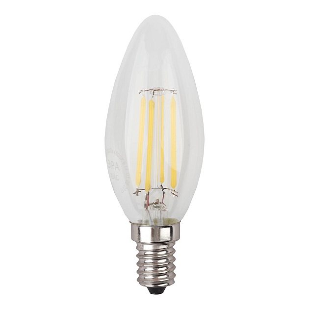 Лампа светодиодная филаментная ЭРА E14 11W 4000K прозрачная F-LED B35-11w-840-E14 Б0046987 фото 