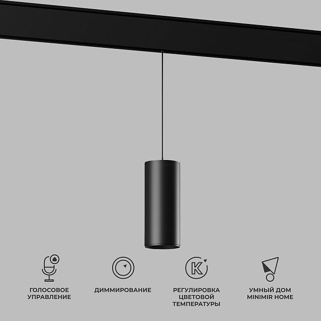 Подвесной трековый светодиодный светильник Elektrostandard Slim Magnetic Dim Amend 85073/01 черный a063534 фото 