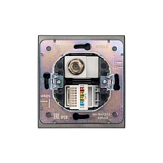 Розетка STRONG компьютерная RJ45 кат6 + TV с/у антрацит KRANZ KR-78-0722-5 5