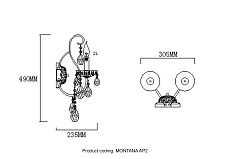 Бра Crystal Lux Montana AP2 1