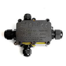 Коробка распределительная Stekker LD524 , водонепроницаемая на 4 выхода, 450V, 140х100х36, черный 49122 3