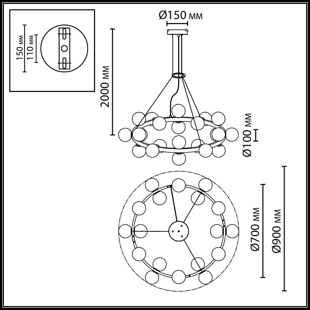 Подвесной светильник Odeon Light Magia Midcent 7109/24 Фото № 3