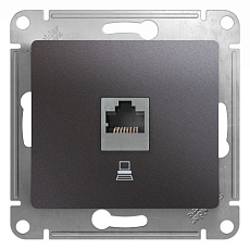 Розетка компьютерная RJ45 Systeme Electric Glossa 5e кат UTP графит GSL001381K