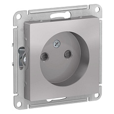 Розетка 2К Systeme Electric AtlasDesign 16A 250V со шторками алюминий ATN000349