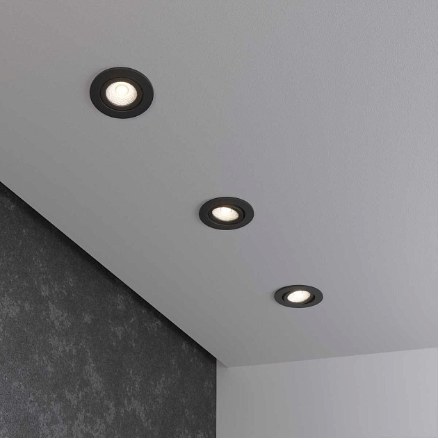 Встраиваемый светодиодный светильник Elektrostandard 15272/LED черный a056031 Фото № 3