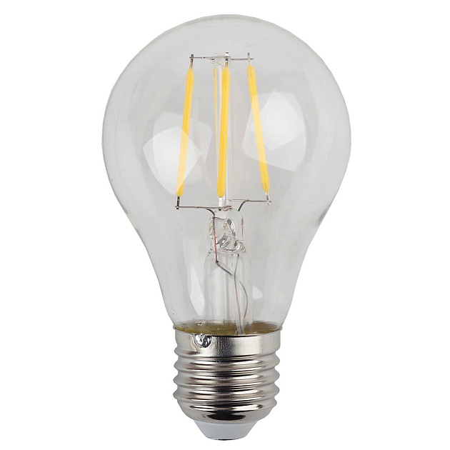 Лампа светодиодная филаментная ЭРА E27 5W 4000K прозрачная F-LED A60-5W-840-E27 Б0019011 фото 
