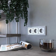 Рамка Werkel Antik на 3 поста матовый хром WL07-Frame-03 4690389145681 1