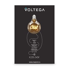 Лампа светодиодная филаментная Voltega 271 E27 4W 2500K желтая 8554 2