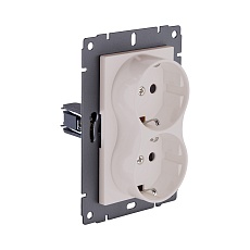 Розетка штепсельная SCHUKO двойная 16A/250 В, кашемир матовый Kollinger REA-032CM для Aspekt, Eleganz, Reflex 1