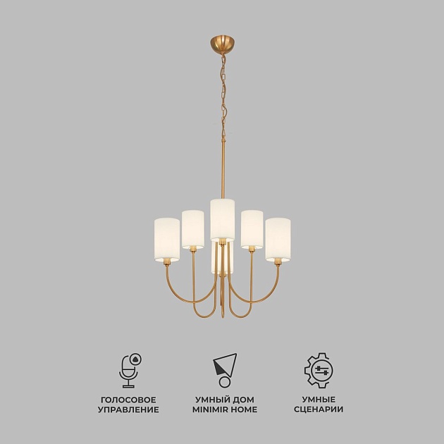 Подвесная люстра Eurosvet Abbey 60164/6 латунь Smart Фото № 5