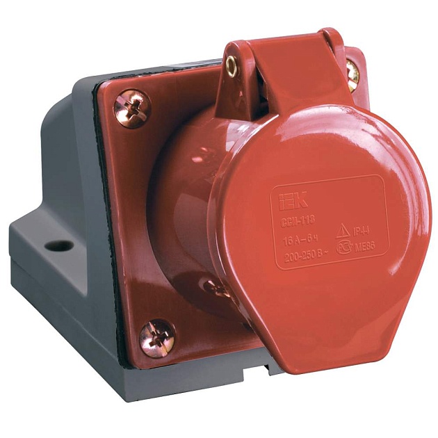 Розетка стационарная ССИ-124 3Р+РЕ 32А 380В IP44 IEK PSR12-032-4 Фото № 1