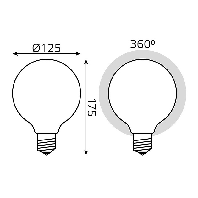 Лампа светодиодная филаментная Gauss E27 10W 3000К матовая 187202110 фото 2