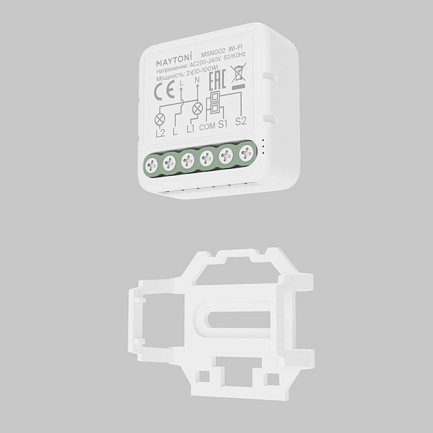 Wi-Fi выключатель двухканальный (без нуля) Maytoni Technical Smart home MSN002 изображение 3 Wi-Fi выключатель двухканальный (без нуля) Maytoni Technical Smart home MSN002 Фото № 3