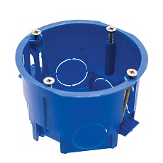 Подрозетник Stekker EBX20-02-2 с лапками для полых стен, синий 39294