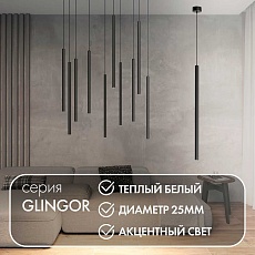 Подвесной светодиодный светильник Denkirs Glingor DK4303-BK 1