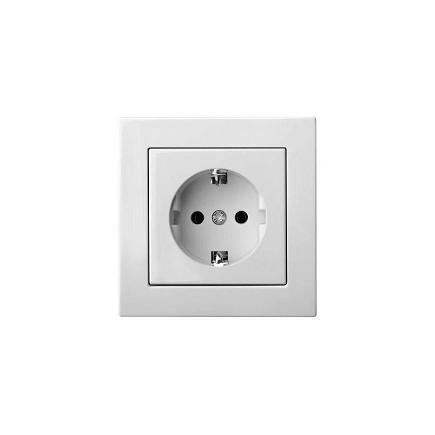 Розетка 2P+E Liregus Epsilon белый 28-016 изображение 1 Розетка 2P+E Liregus Epsilon белый 28-016 Фото № 1