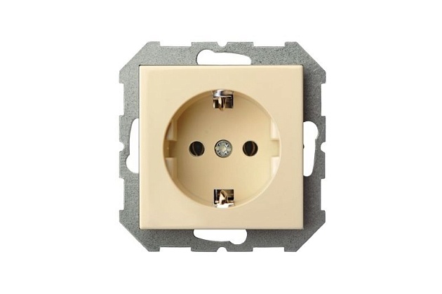 Розетка 2P+E Liregus Epsilon бежевый 28-066 Фото № 4