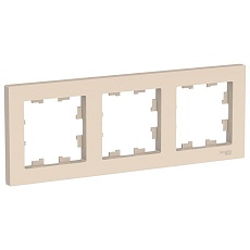Рамка 3-постовая Systeme Electric AtlasDesign бежевая ATN000203