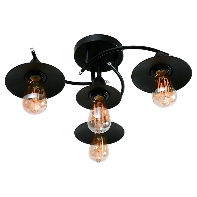 Потолочная люстра ЭкономСвет 80007/4BK BK Фото № 1