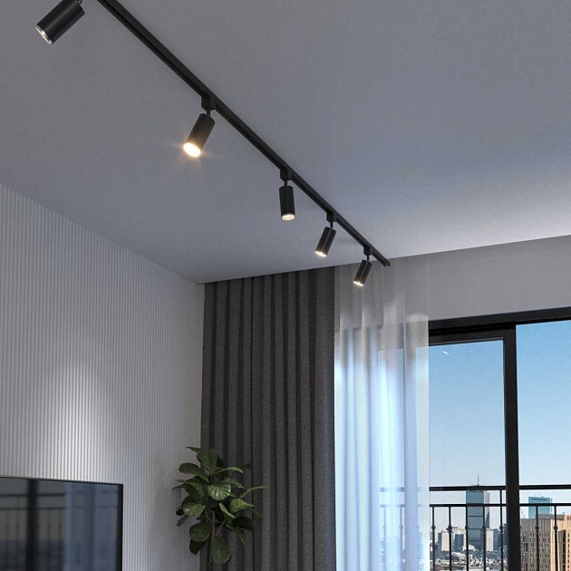 Трековый светильник Elektrostandard Svit GU10 черный/хром MRL 1013 a048166 Фото № 2