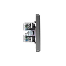 Розетка ROUND компьютерная двойная RJ45+RJ45 кат6 с/у титан KRANZ KR-78-0725-2 4
