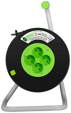 Удлинитель силовой ЭРА GREEN LINE KAT-2x1-20m Greenline на катушке пластик 4 розетки без заземления 20м ПВС 2x1мм2 Б0064997 4