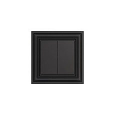 Выключатель двухклавишный Liregus Retro черный матовый 29-206