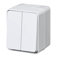 Выключатель двухклавишный Systeme Electric AtlasDesign 10A 250V белый ATN540151