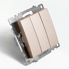 Выключатель трехклавишный Stekker Катрин GLS10-7108-02 шампань 49174 5