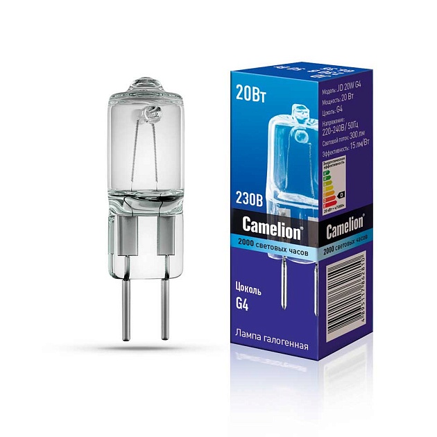 Лампа галогенная Camelion JD 20W G4 3000K 10405 Фото № 1