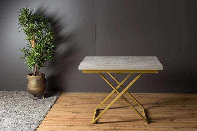 Стол-трансформер Levmar Compact D51/S90 (бетон/золото) 2240081701 изображение 2 Стол-трансформер Levmar Compact D51/S90 (бетон/золото) 2240081701 Фото № 2