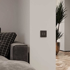 Сенсорный выключатель двухклавишный Werkel с подсветкой черный W4522008 4690389198052 4