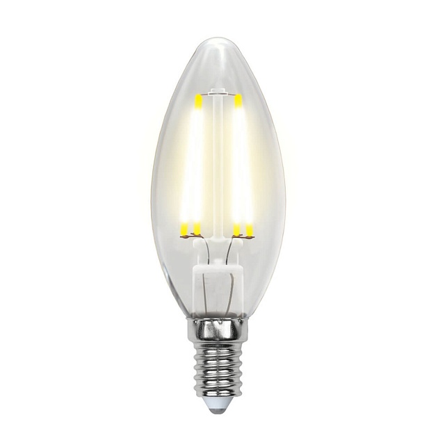Лампа светодиодная филаментная Uniel E14 6W 3000K прозрачная LED-C35-6W/WW/E14/CL GLA01TR UL-00002196 фото 