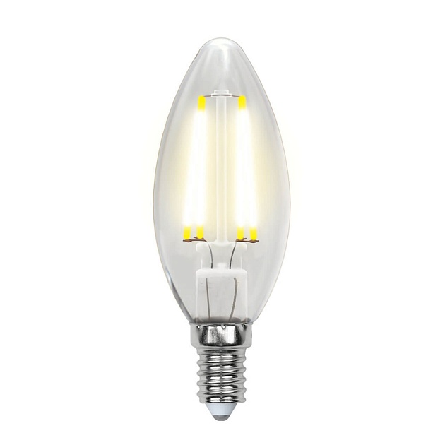 Лампа светодиодная филаментная Uniel E14 6W 3000K прозрачная LED-C35-6W/WW/E14/CL GLA01TR UL-00002196 Фото № 1