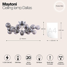 Потолочная люстра Maytoni Dallas MOD545PL-20CH 1