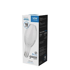 Лампа светодиодная Gauss E40 50W 6500К матовая 11834352 3