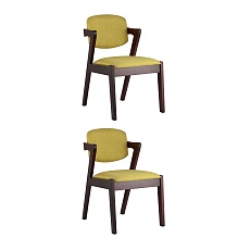 Кухонный стул Stool Group VIVA массив гевеи (эспрессо) мягкое сидение оливковое 2 шт. MH32060 BZ-13 GREEN-KOROB2